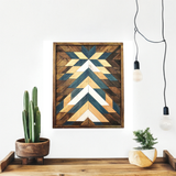 Aztec Pattern Wood Art in Dark Walnut